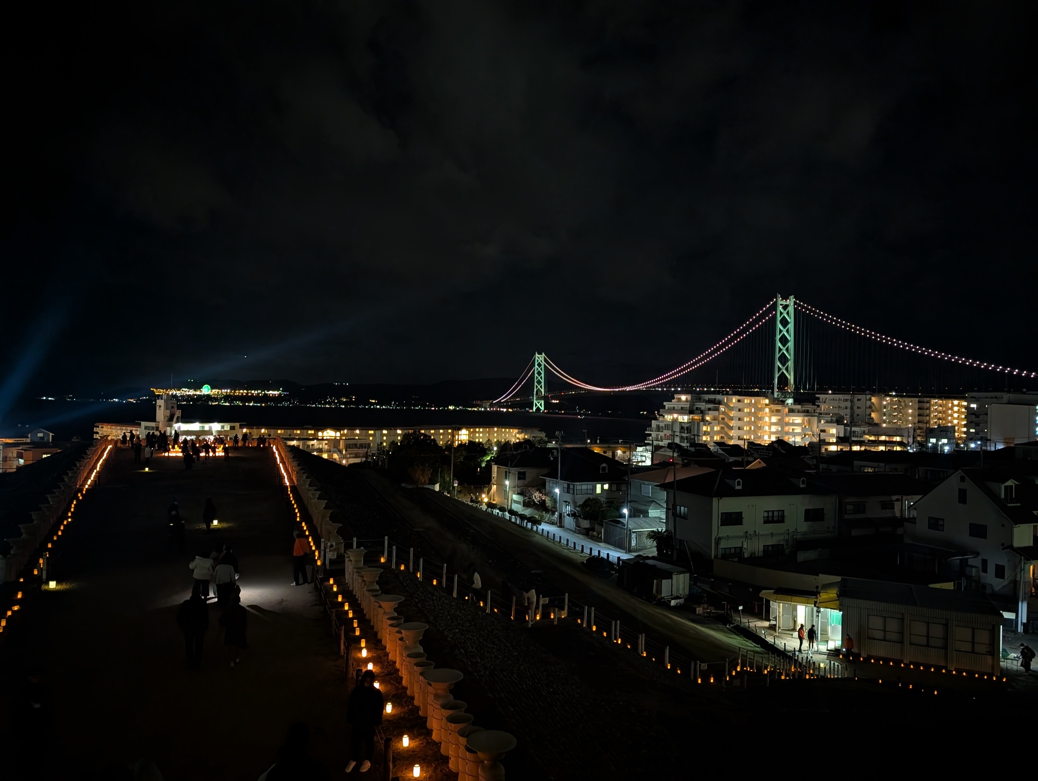 五色塚古墳からの明石海峡大橋