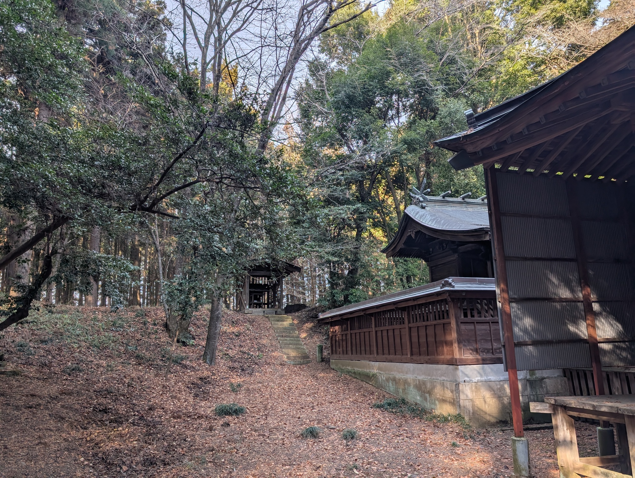 愛宕神社本殿から古墳に回り込む