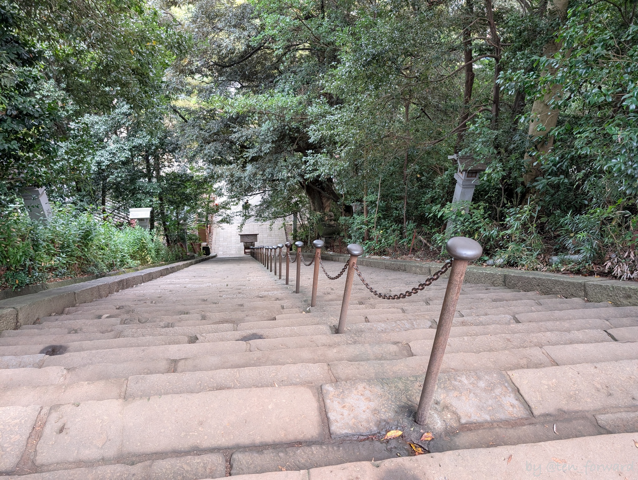 賤機山古墳への石段