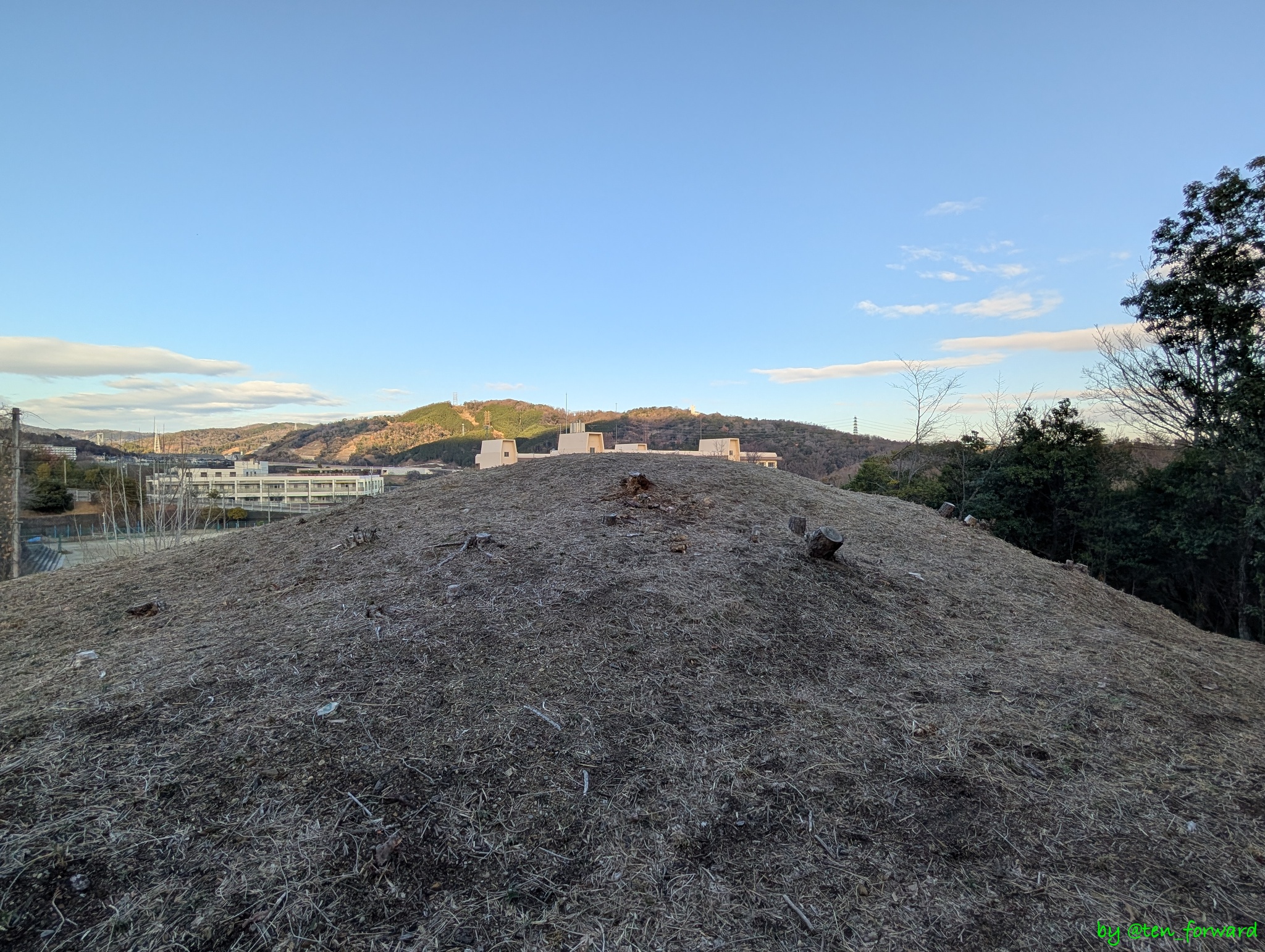 安威0号墳 墳頂付近