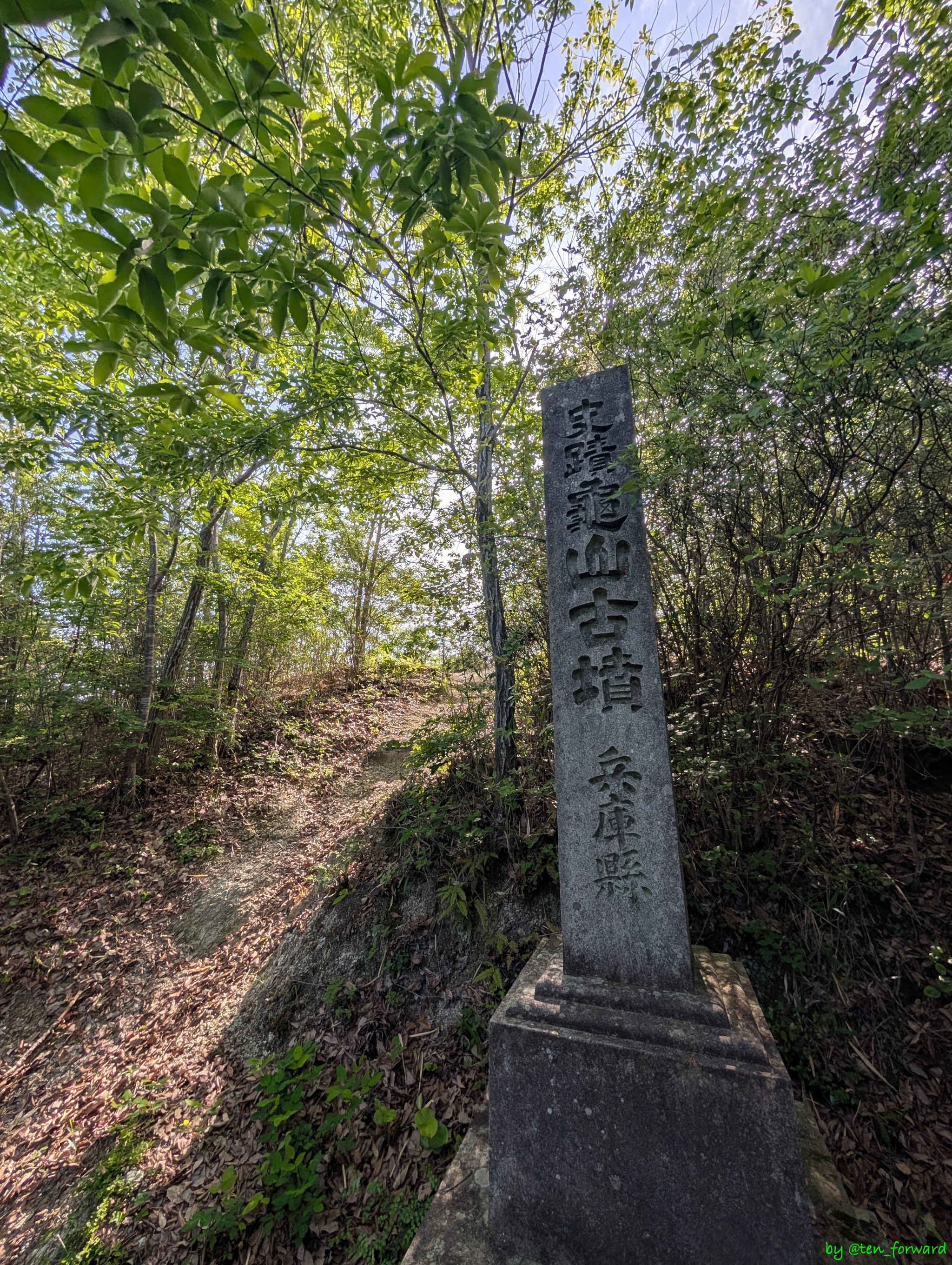 山頂手前の石碑